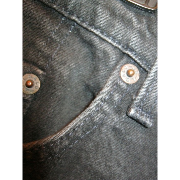 Levis 550 Black Jeans Tag 40X30 (M: 39X30) Relaxed Tapered USA Vintage - Picture 8 of 13
